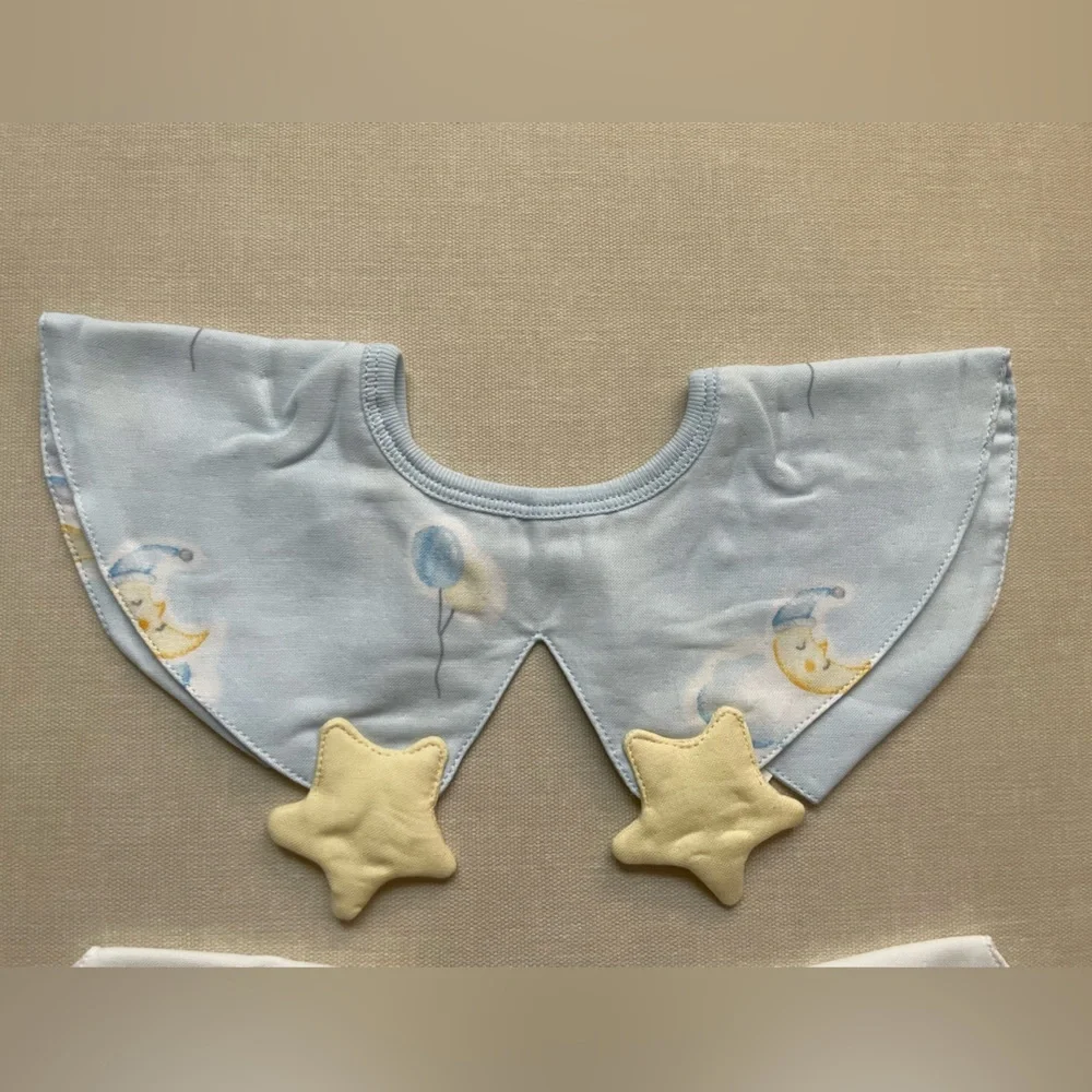 Baby Bib Set - Blue & Yellow Star and Balloon Design